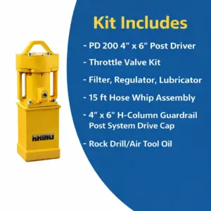 Rhino PD-200 with Post Driver with 4″x6″ Master Chuck Kit