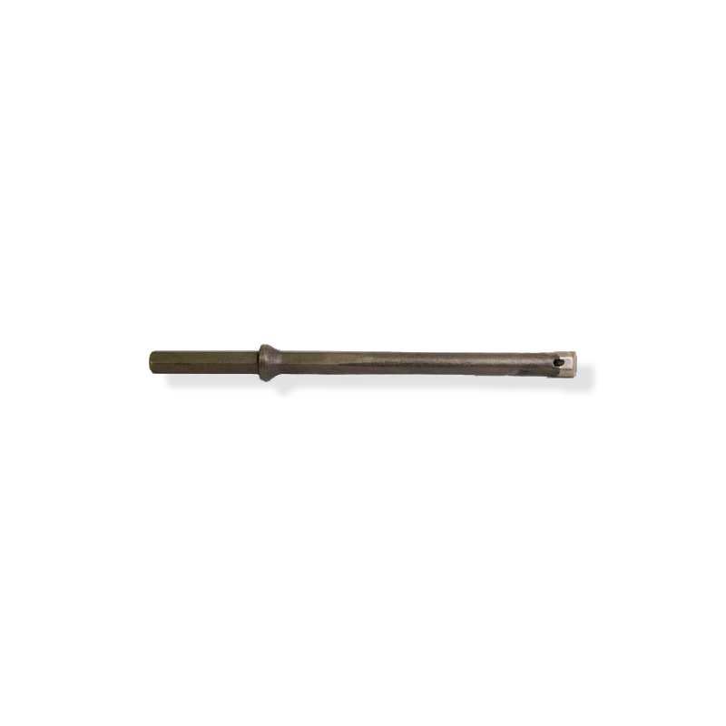 Carbide tipped Whirlibit - one-piece drill steel and bit with hex shank, slender body, and brazed carbide tip